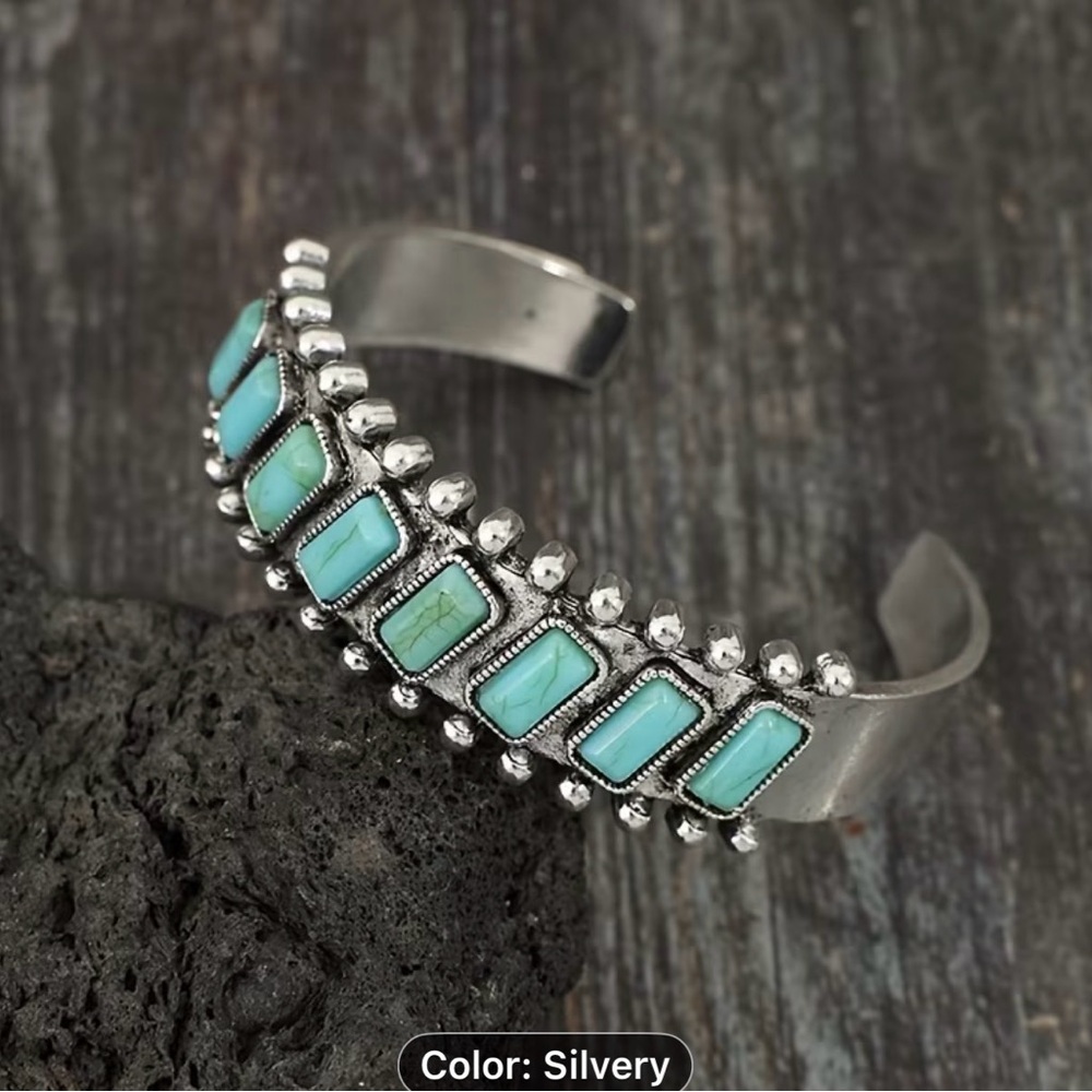 Silver and Turquoise Bracelet - Picture 4 of 8